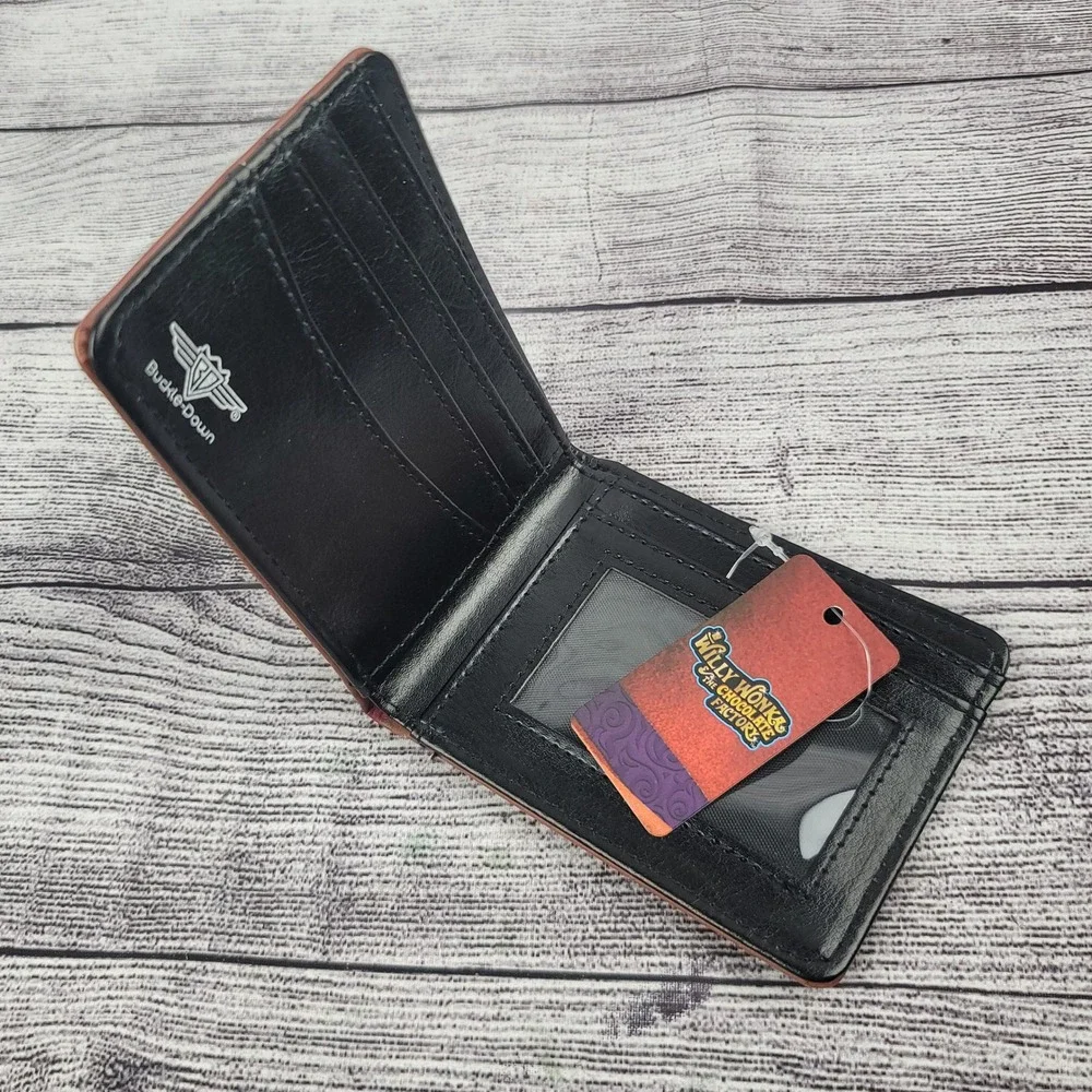 Buckle-Down Willy Wonka Chocolate Factory Bifold Wallet Brown New